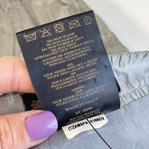 Burberry Womens Silk Blend Pleated Straight & Pencil Skirt Gray 38 Stretch Zip - Picture 8 of 10